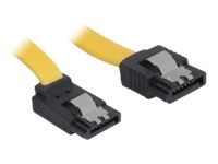 Delock Cable SATA - Câble SATA - Serial ATA 150/300 - SATA (F) pour SATA (F) - 30 cm - verrouillé, connecteur d'angle, connecteur droite - jaune