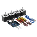 Monland 3D Printer CNC Shield V3.0 R3 Board A4988 Stepper Motor Driver with 4401 Stepper Motor Kit USB Cable for 3D Printer