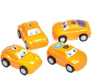 4 Small Racing Cars Toy 'Pull Back and Go'  Yellow