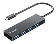BYEASY Hub USB C vers USB 3.0 avec 4 Ports, répartiteur USB C Portable Ultra Fin pour MacBook Pro 2018 2017, iMac, Google Chromebook Pixelbook, XPS, Samsung S9, S8 et Plus (Noir)