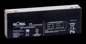 Global 12V 2.2Ah  (AGM) batteri 178x35x60