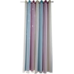 Randiga ihåliga stjärnor mörkläggningsgardiner för vardagsrum sovrum voile gardiner gradient mörkläggningsgardin lila 134*210cm purple 134*210cm