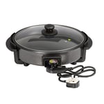 Quest 35410 30cm Multi-Function Electric Cooker Pan with Lid/Adjustable Thermostatic Control/Non-Stick Aluminium / 30 x 30cm Surface/Detachable Power Cable For Serving