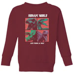 Jurassic Park World Four Colour Faces Kids' Sweatshirt - Burgundy - 3-4 Years - Burgundy
