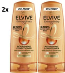 2 x L'Oreal Paris Conditioner by Elvive  Oil for Nourishing Dry Hair 50ml
