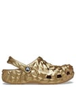 Crocs Cls Metallic Geometric Clog - Gold, Gold, Size 5, Women
