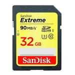 2 Pack SanDisk Extreme 32GB Memory Card SD SDHC Digital UHS-I U3 90MB