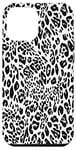 Coque pour iPhone 14 Pro Max Mini imprimé léopard noir et blanc guépard animal safari