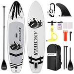 Stand Up Paddle Board 10 x 30 x 6 Inflatable Ultra-Light Round with Pump, Backpack, Waterproof Bag for Mobile Phone, Foot Rope Kit with Paddle, Repair Kit