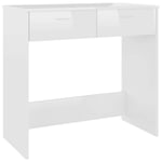 vidaXL Desk with Drawers Easy to Clean Living Room Office Furniture Corner Computer Desk Office Workstation High Gloss White 80x40x75cm Chipboard