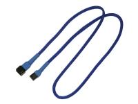 Nanoxia - Förlängningsströmkabel till fläkt - 3 pin Molex (hona) till 3 pin Molex (hane) - 60 cm - blå