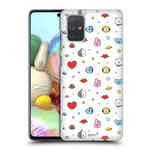 Head Case Designs Officially Licensed BT21 Line Friends Colourful 2 Basic Patterns Hard Back Case Compatible With Samsung Galaxy A71 (2019)