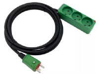 Förlängningskabel med 25 meter H07RN-F 3G1.5 kabel 16A med slagtålig 3-polig kontakt och stickpropp