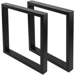 Prixprime - Pieds de table rectangulaires noirs lot de 2 largeur 680 x profondeur 80 x hauteur 710 mm