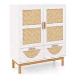 Sideboard bufféskåp med 2 luckor & 2 lådor & justerbar hylla köksskåp