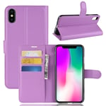 Apple iPhone XR PU Wallet Case Purple