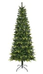 Uten Sapin de Noël Slim 225 cm, Réaliste PE Artificiel Arbre Noël Décoration Intérieur, 800 Aspect Naturel Branches en PVC & PE, Branches de Charnière, 2 Styles, Base en Métal, Réutilisable