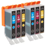 6 C/M/Y Ink Cartridges for Canon PIXMA MG5250 MG5300 MG5320 MG5350 MG6150