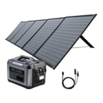 Batterie nomade et convertisseur solaire HSG-1200 avec panneau solaire et câble