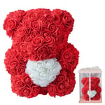 Pe Rose Bear Artificial Decorations Girlfriend Kid Gift Red With Box One Size