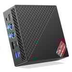 NiPoGi AM06 Pro Mini PC 32Go DDR4 RAM, АMD Ryzen 7 5825U(8C/16T, jusqu'à 4,5 GHz), 512Go M.2 SSD Mini Ordinateur de Bureau WiFi 6, Double LAN, 4K UHD Triple écran Tour PC avec VESA pour école/Bureau.