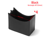 4pcs Chair Leg Caps Furniture Feet Silicone Desk Foot Black Rectangle-40x25mm
