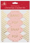 Make And Fill Your Own Mini Christmas Crackers Festive Seasonal Party Craft Kit (Pink - Bang Pop Snap)