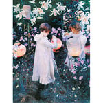 John Singer Sargent Carnation Lily Rose Peinture sur Toile de Qualité Supérieure 18X24"
