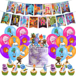 Elementär filmtema Dekoration Födelsedagsfest Tillbehör Banner Ballonger Tårta Cupcake Toppers Set