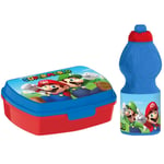 2-Pack Super Mario & Luigi Matlåda Och Pop-up Vattenflaska