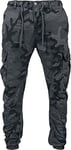 Urban Classics Men's Camo Cargo Jogging Pants Trouser, Grey Camo, 32W