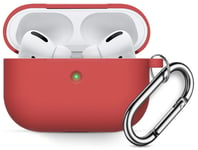 AirPods Pro Silikone Cover - m/Karabin - Red