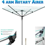 50M 4 Arm Rotary Airer Heavy Duty Washing Clothes Line Outdoor Garden Dryer