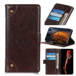 ZHENGNING Protective Case Copper Buckle Nappa Texture Horizontal Flip Leather Case for Nokia 4.2, with Holder & Card Slots & Wallet (Black) Smartphone Slim Cover Shell (Color : Coffee)