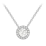 Amazon Essentials 9ct White Gold Cubic Zirconia Halo Necklace (previously Amazon Collection)