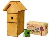 Green Feathers Wildlife Wi-Fi Bird Box Full HD 1080p Camera (3rd Gen) with IR (Night Vision), MicroSD Recording, Includes Timber Chalet Style Bird Nest House Box