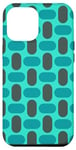 Coque pour iPhone 12 Pro Max Turquoise Teal Blue Rounded Rectangles Ovals Ellipse Pattern