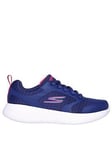 Skechers Girls Go Run 400 V2 Lace Up Trainer, Navy, Size 12 Younger