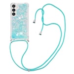 SKALO Samsung S24 Kvicksand Glitter Mobilhalsband - Turkos Turkos