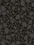 Barbara Hulanicki Designer Black Skulls Print Flocked Luxury Wallpaper - Paste The Wall Application - Designer Wallpaper - Flocked Wallpaper - Suitable for Any Room - Feature or All 4 Walls Design