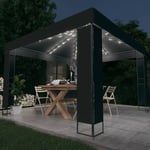 Maisonchic - Tonnelle Barnum Style Moderne - Pavillon de Jardin - Tente de réception - avec double toit et lumières led 3x3 m Anthracite Chic-553130