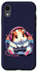 Coque pour iPhone XR Manette de jeu vidéo amusante et mignonne cochon d'Inde
