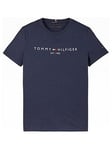 Tommy Hilfiger Boys Short Sleeve Essential Logo T-shirt - Navy, Navy, Size 7 Years