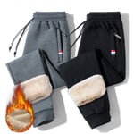 Vintervarma fleecebyxor Tjock Casual Thermal Sweatpants Joggingbyxor black XL