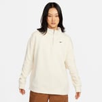 Nike Tröja NSW Fleece QZ - Vit/Svart Dam, storlek Large