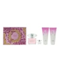 Versace Womens Bright Crystal Eau De Toilette 90ml + Shower Gel 100ml + Body Lotion Gift Set - NA - One Size