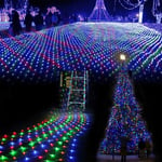 Net Fairy Lights For Outdoor Waterproof, Led String Lights 10m X 8m 2600leds With 8 Mode Dimming, Decoration And Lighting For Indoor Plants Christmas Tree Garden Roof Colorful