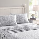 Laura Ashley Home – Draps de lit en Flanelle de Coton brossé pour Plus de Douceur et de Confort (Bois restwood, Grand lit)