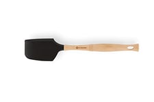 Le Creuset Large Silicone Spatula With Wooden Handle and Removable Silicone Head, Black, 93007604140002