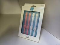 NEW 2 WHITE & 2 PINK Original Authentic OEM Nintendo Wii Remote Wrist Straps E17